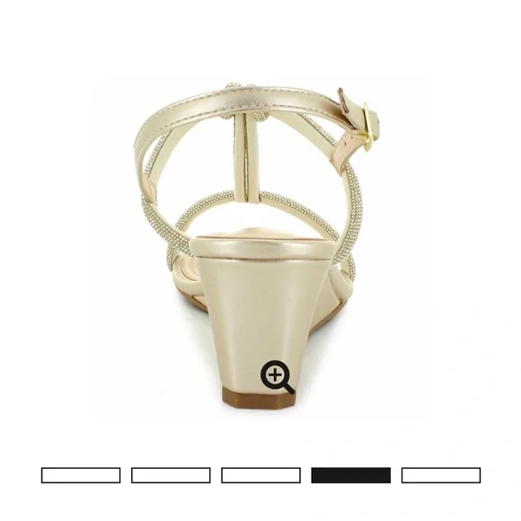 Adrienne Vittadini Gold Wedge Sandals NEW in Box - Picture 5 of 13